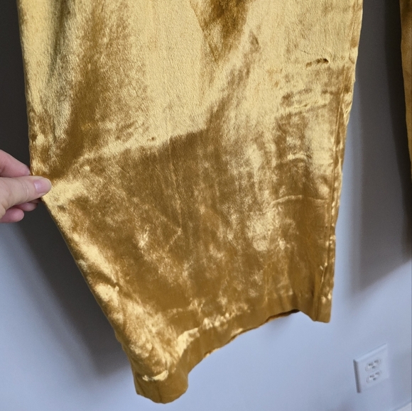 Anthropologie, New, Maeve Anastacia Gold Wide Leg Velvet Pants, Size Medium - Picture 6 of 12